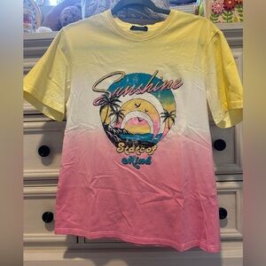 Sunshine Ombre Tee - Yellow and Pink
